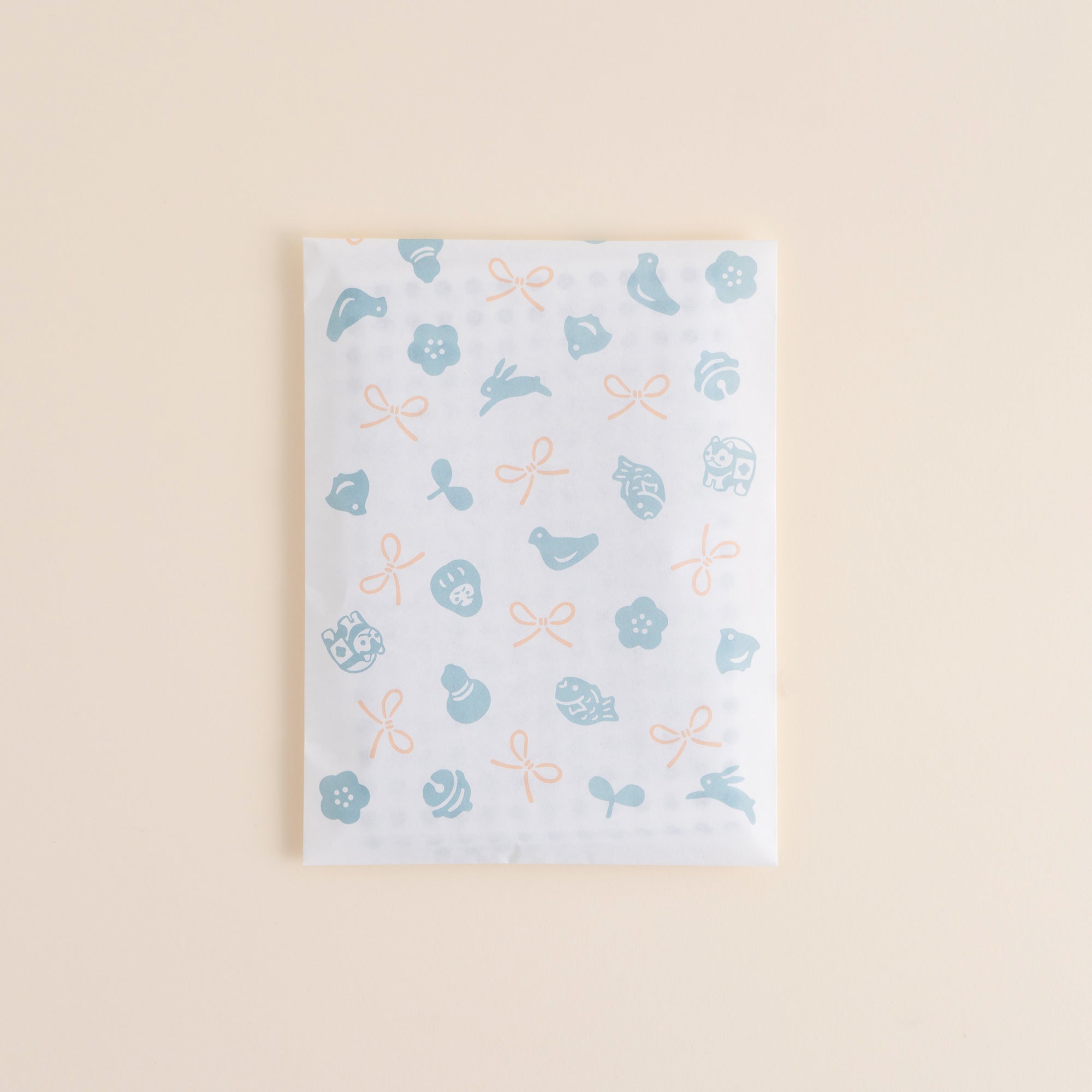 【同送のみ】平袋 小 福福ちらし 水色