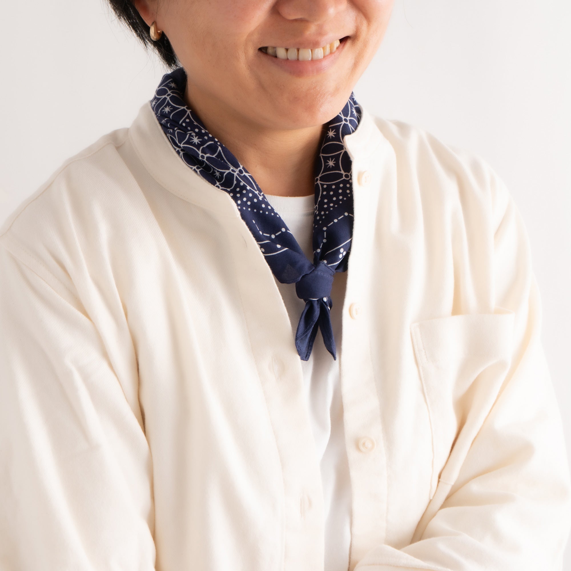 和もようのバンダナ 星文 濃藍