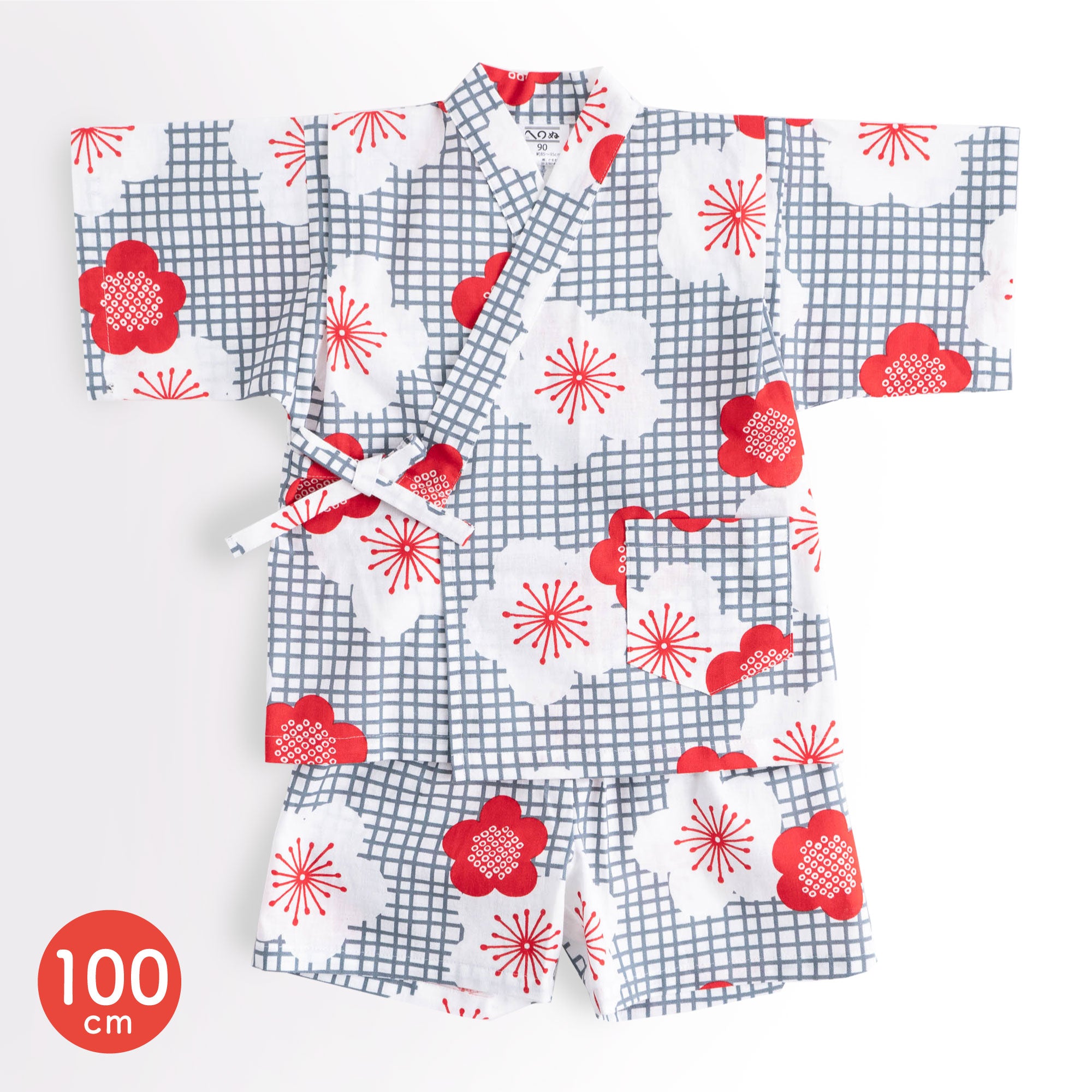 こども甚平 梅鹿の子 100