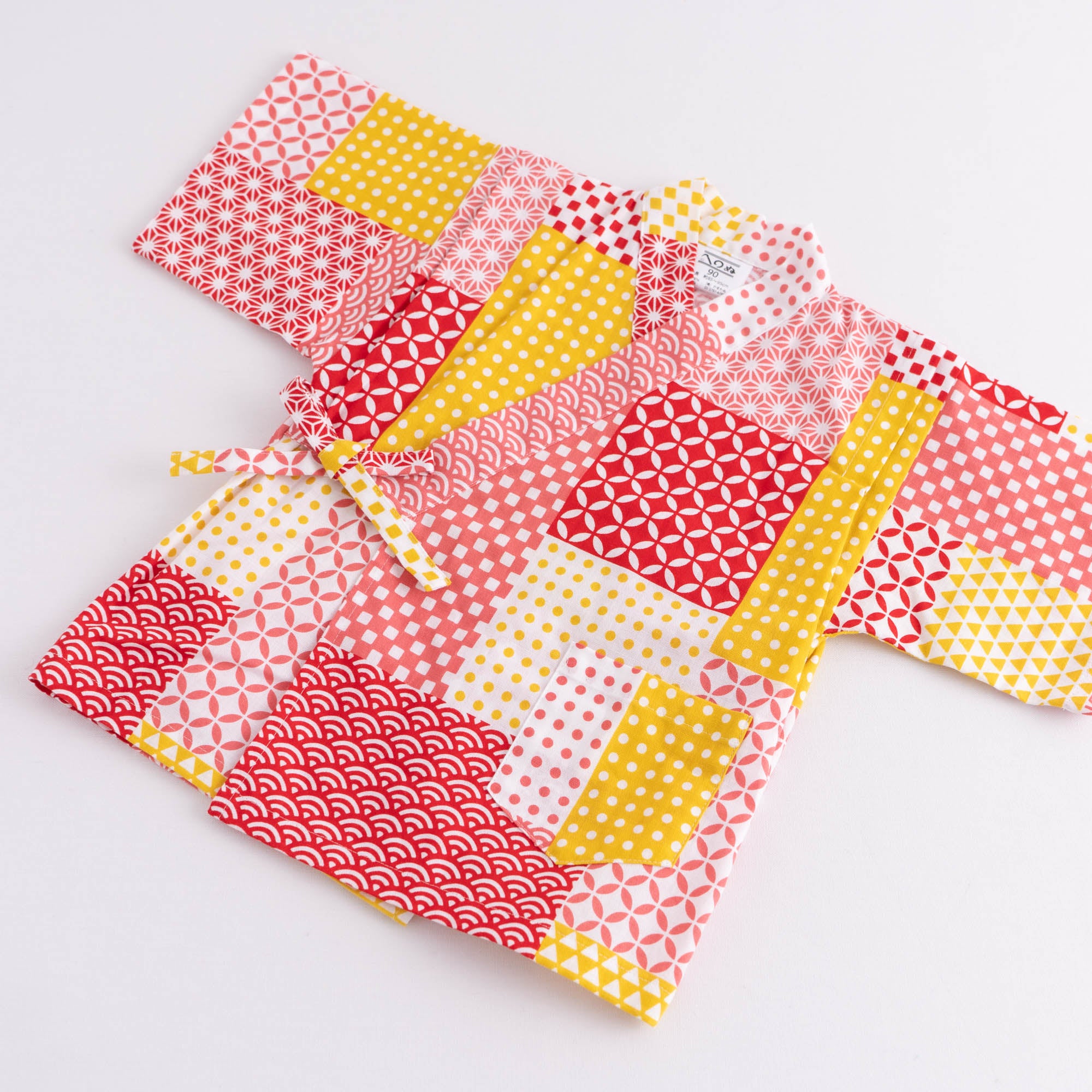 こども甚平 すこやか小紋 赤 90