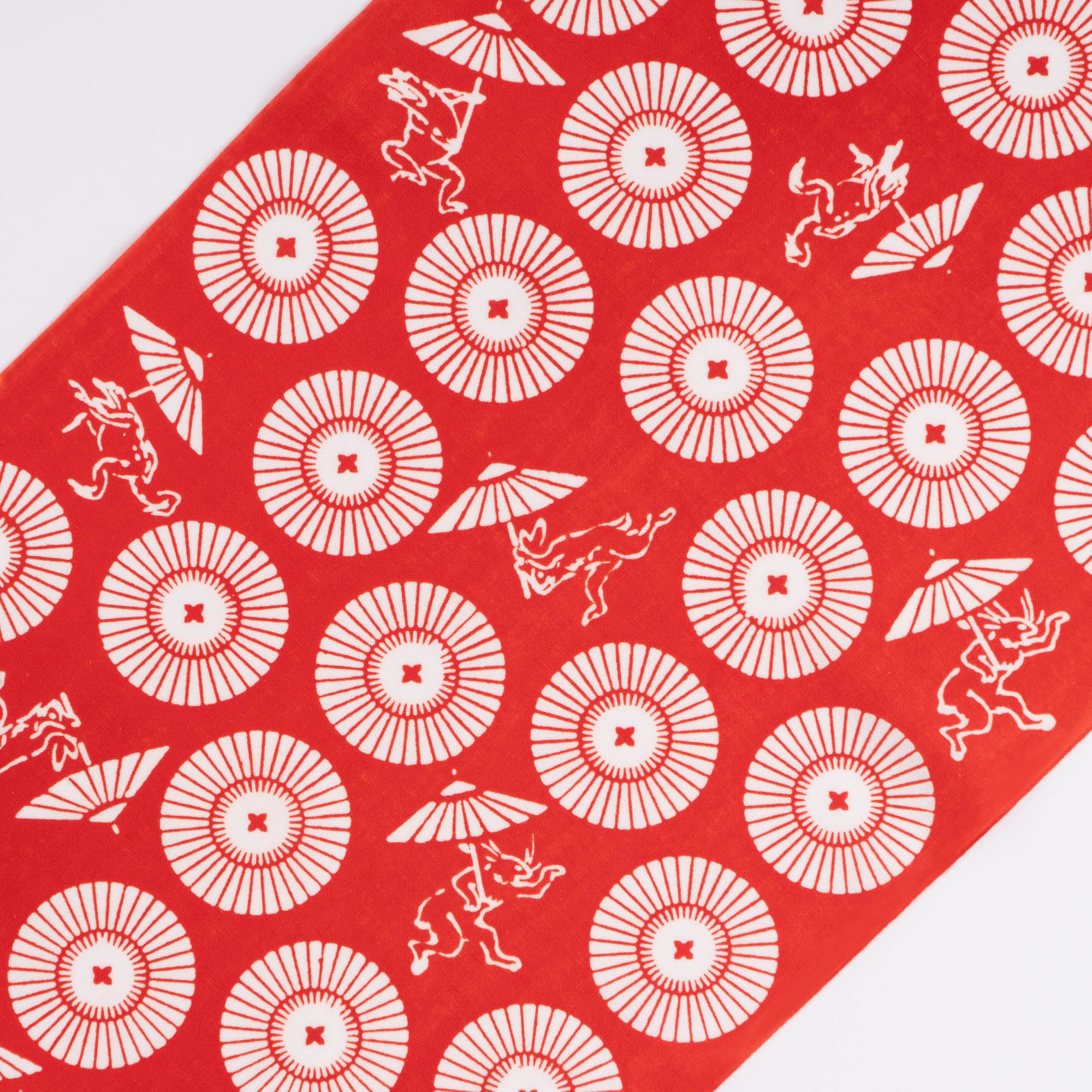 鳥獣戯画小紋 和傘 海老茶