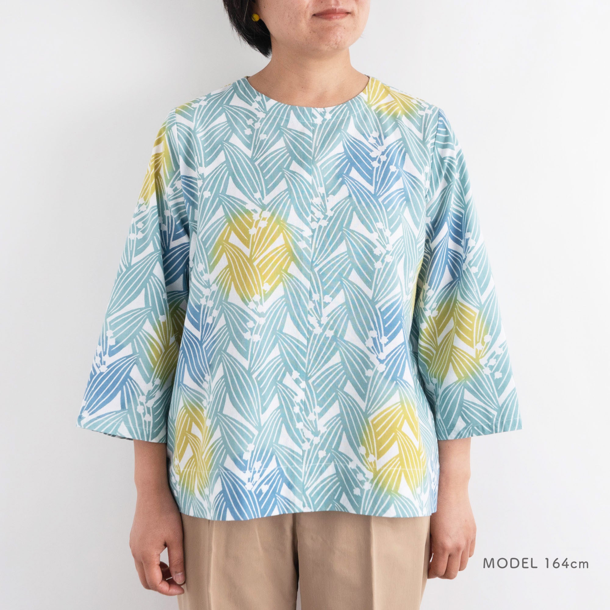 長袖かむり 雫すずらん 青ぼかし