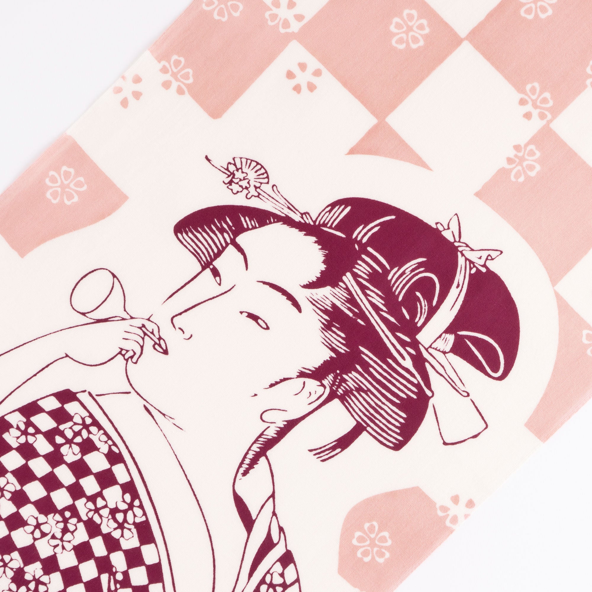 浮世絵文様 ビードロを吹く娘