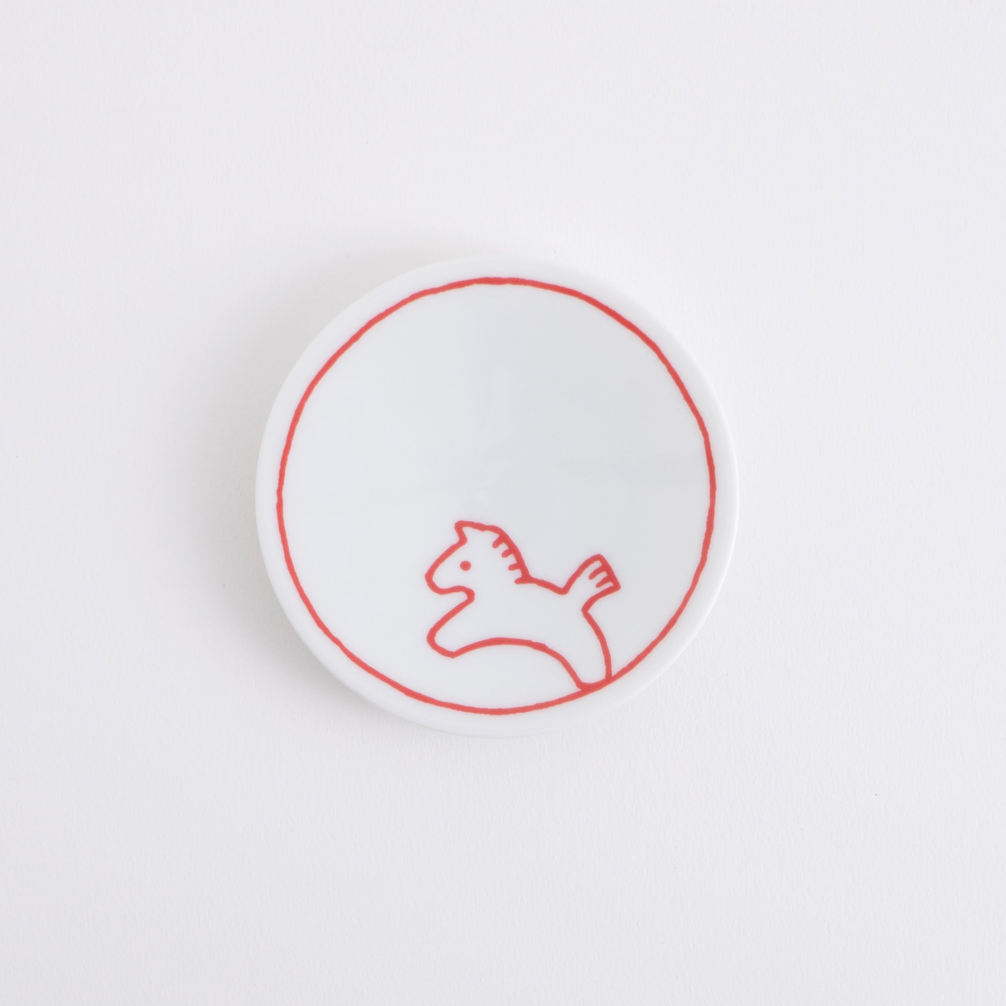 馬と騎手のイラスト皿 3枚セット　深川製磁　干支皿 馬と騎手のイラスト皿 3枚セット 深川製磁 干支皿