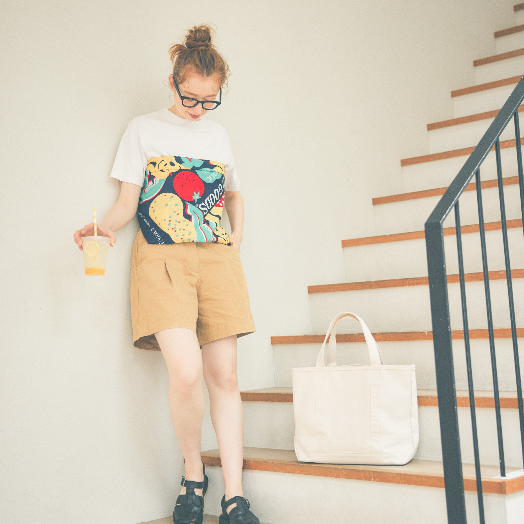 【お一人様3点まで】OSAMU GOODS 大判バンダナ69cm トロピカルフルーツ
