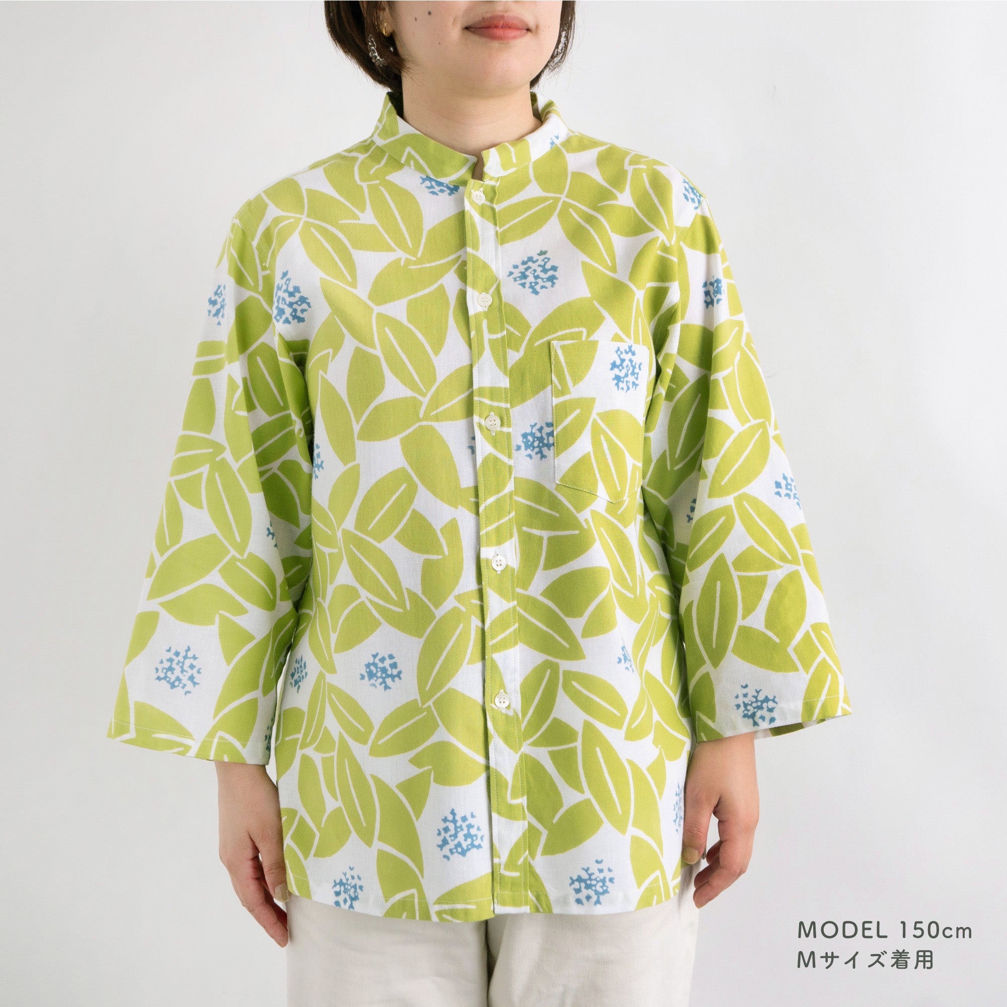 晒シャツ 七分袖 キンモクセイづくし 辛子 M