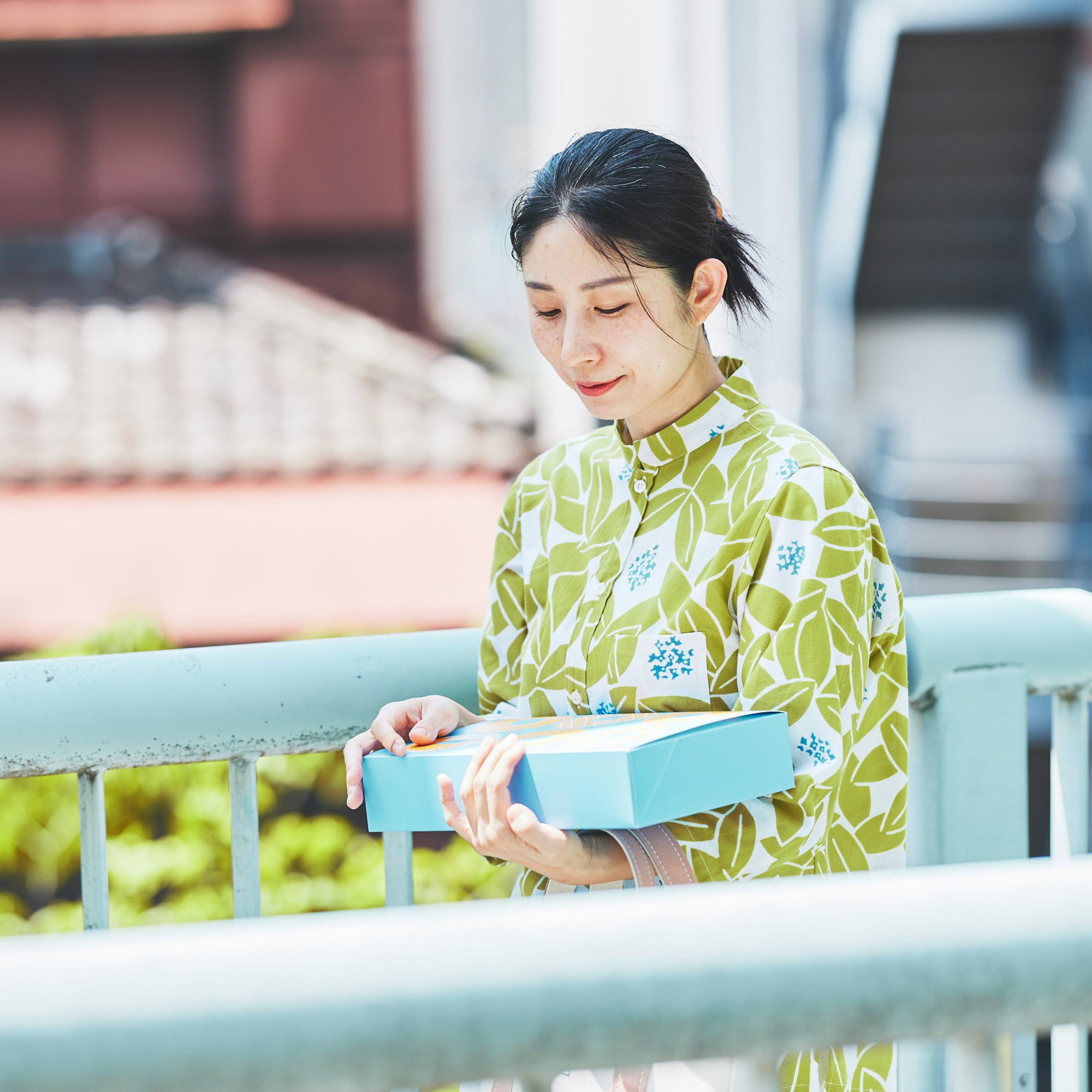 晒シャツ 七分袖 キンモクセイづくし 辛子 S