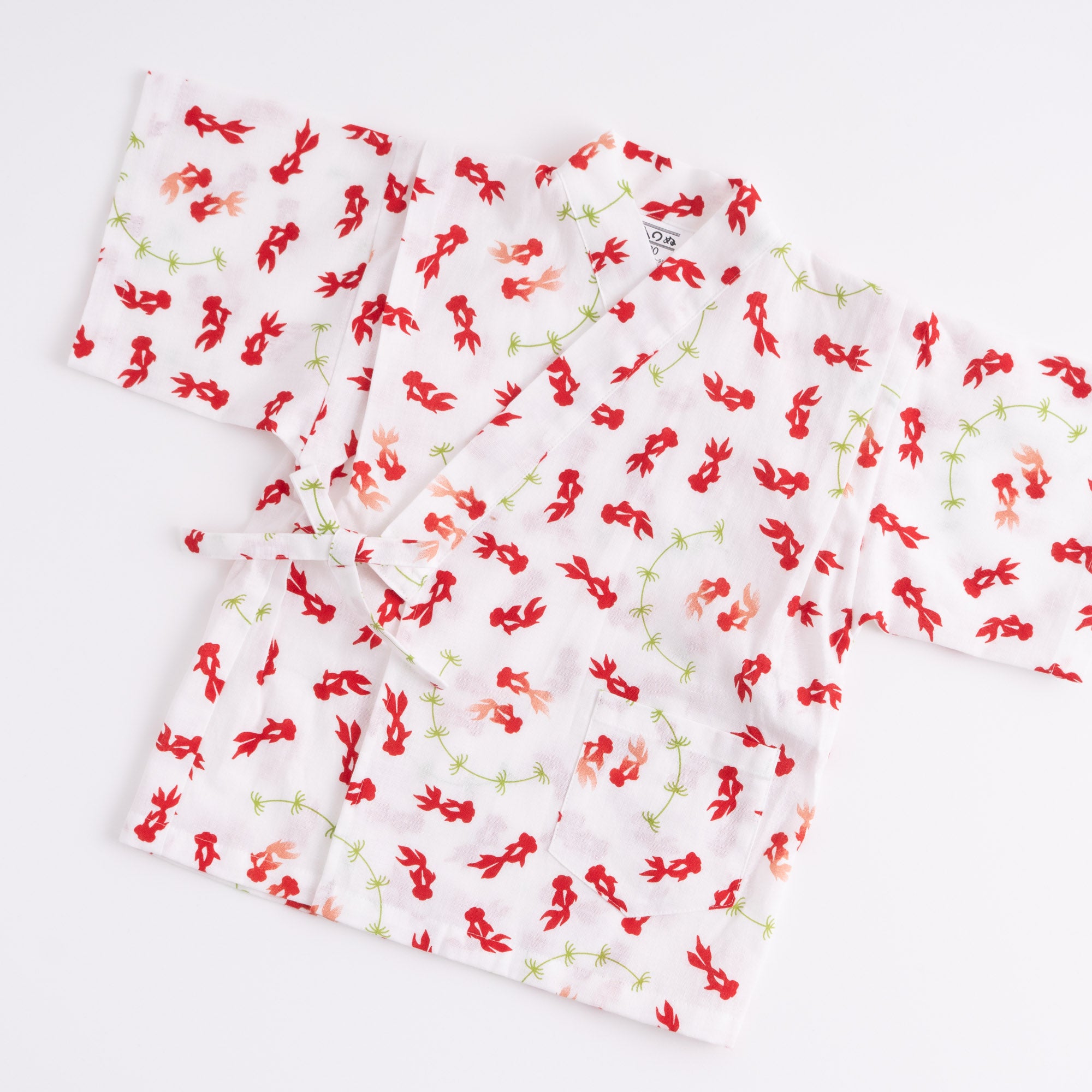 こども甚平 金魚 赤 100