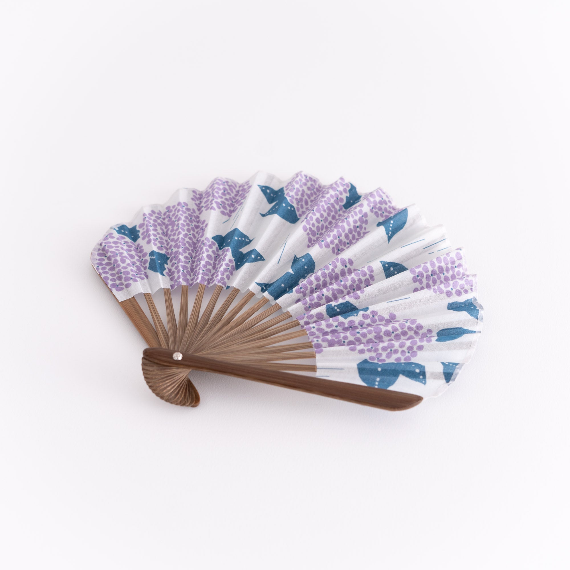 万月扇子セット 雨紫陽花