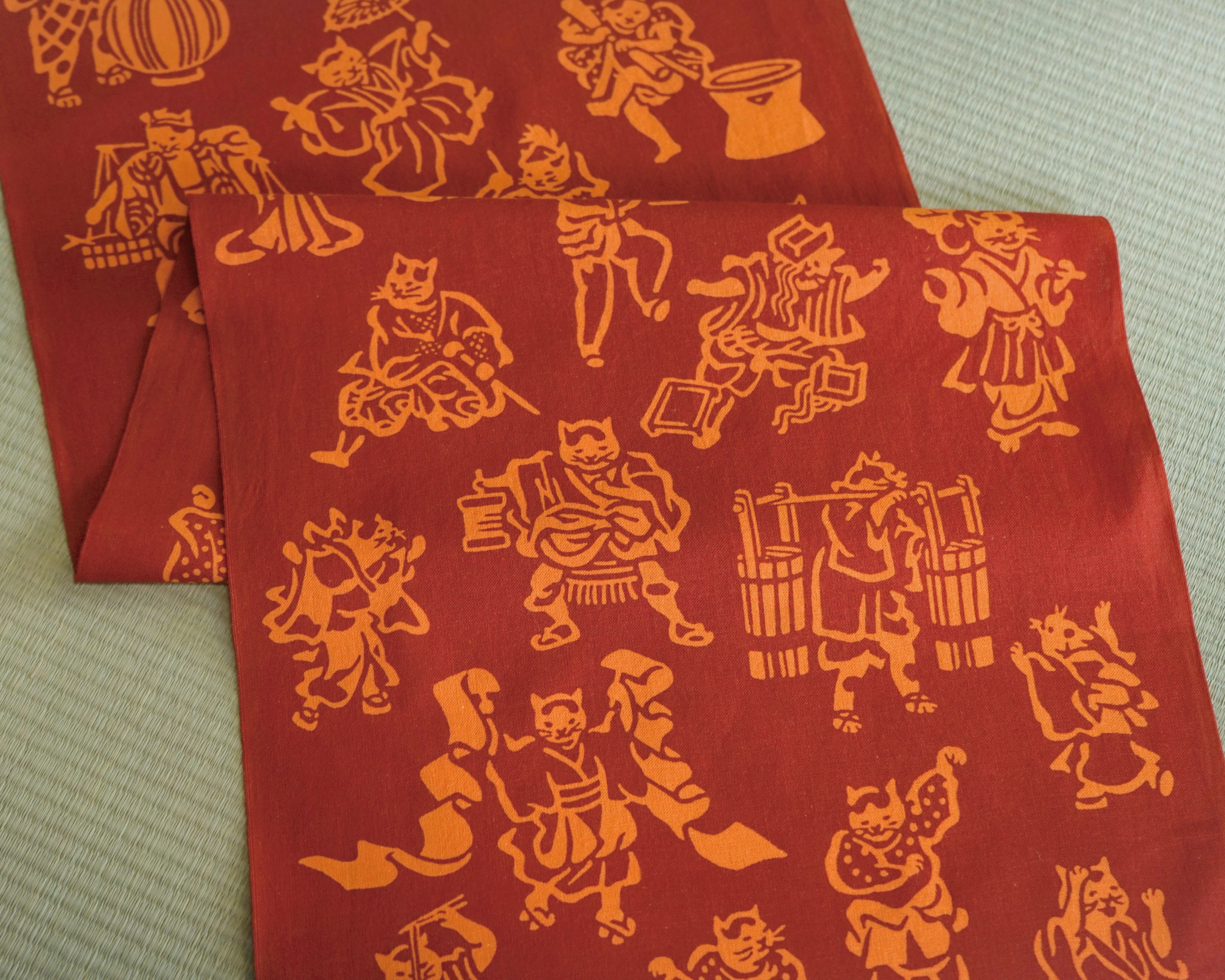 江戸町てぬぐいシリーズ　江戸にゃんこ新色