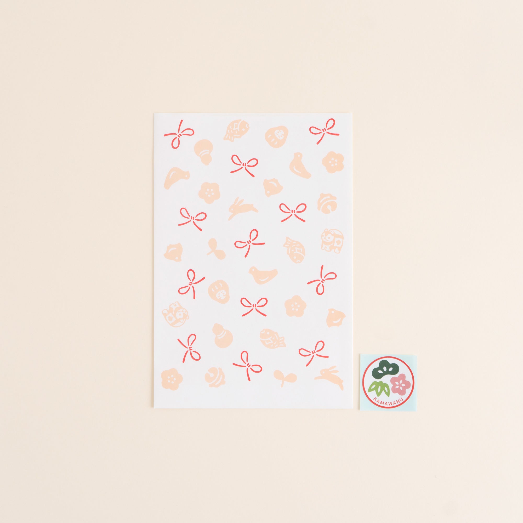 【同送のみ】平袋 小 福福ちらし ピンク