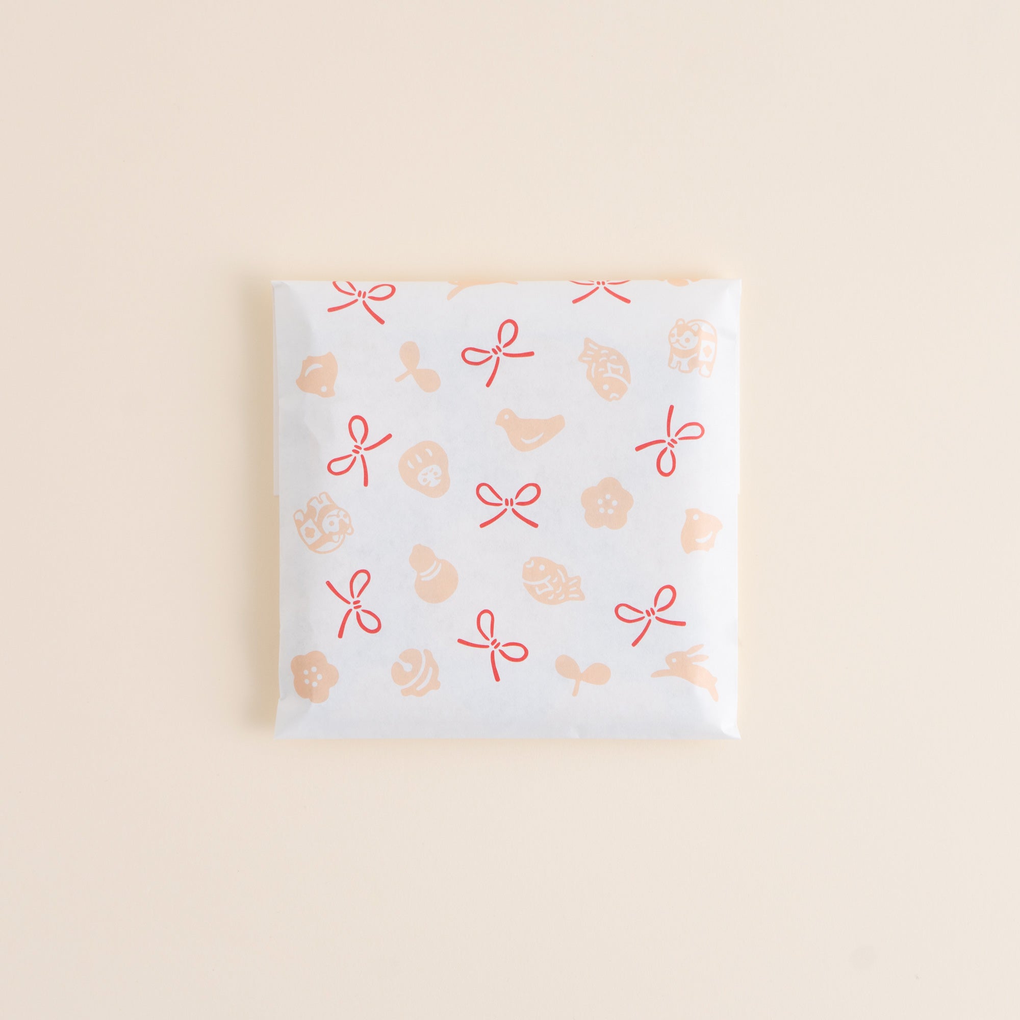 【同送のみ】平袋 小 福福ちらし ピンク