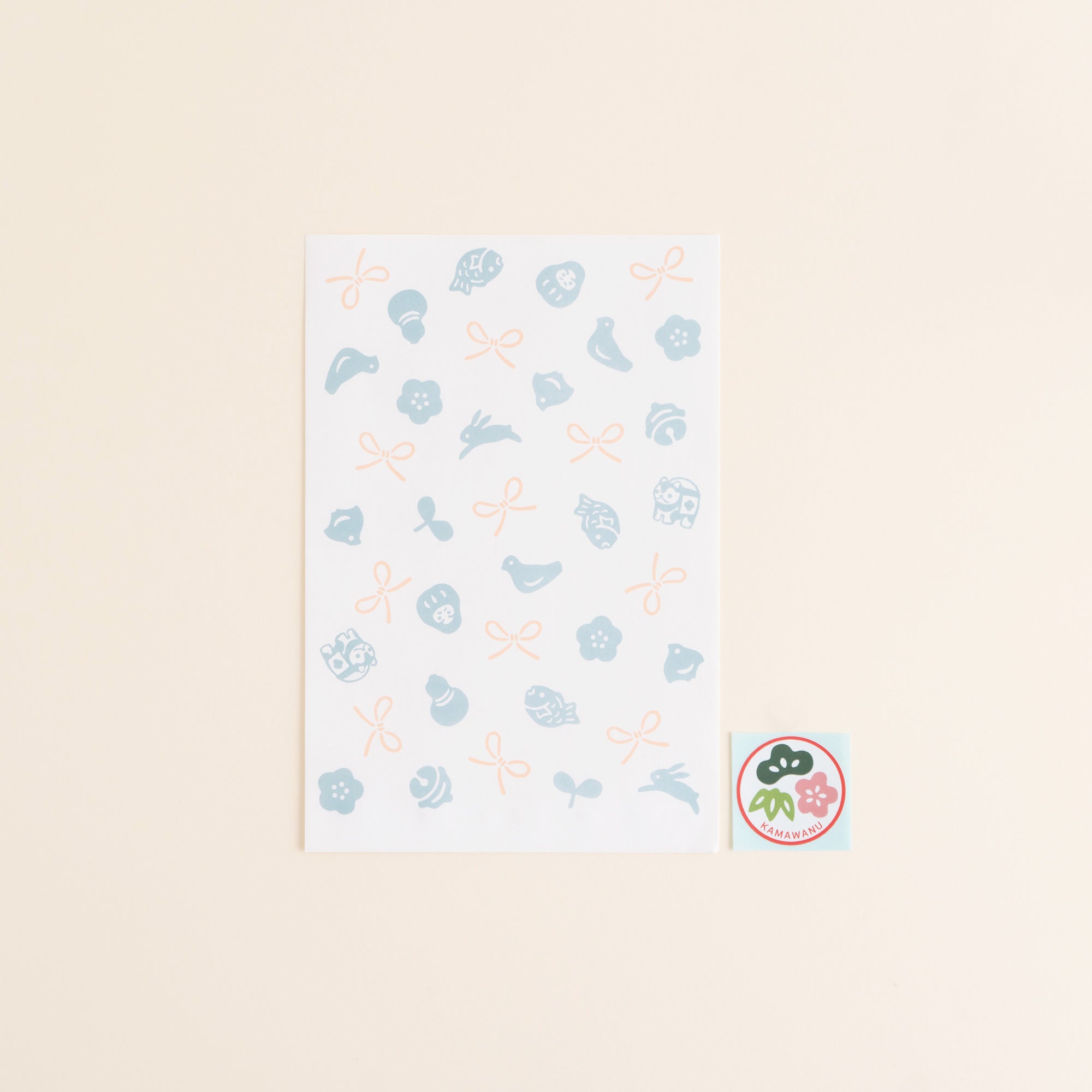 【同送のみ】平袋 小 福福ちらし 水色