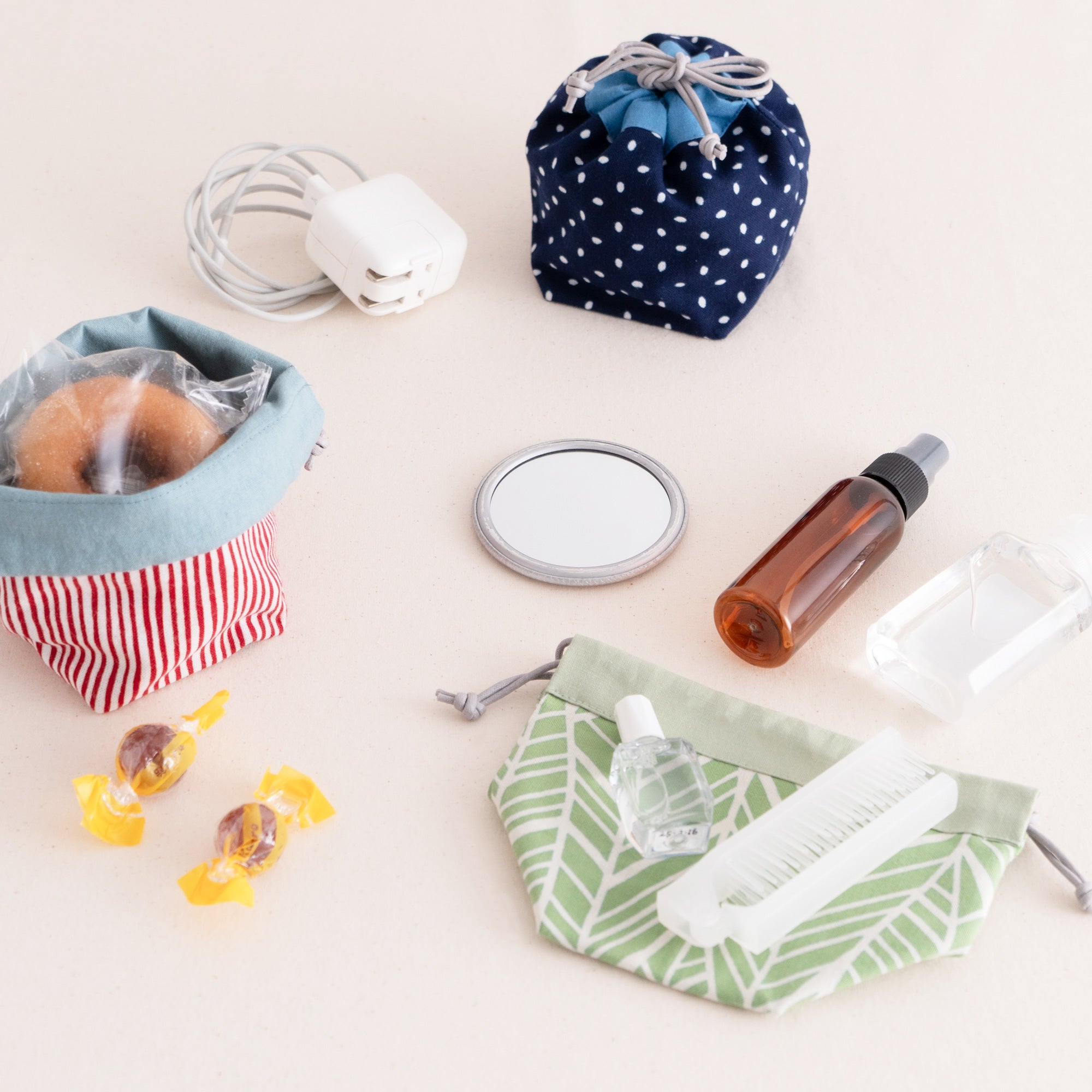 手のり巾着 葉脈