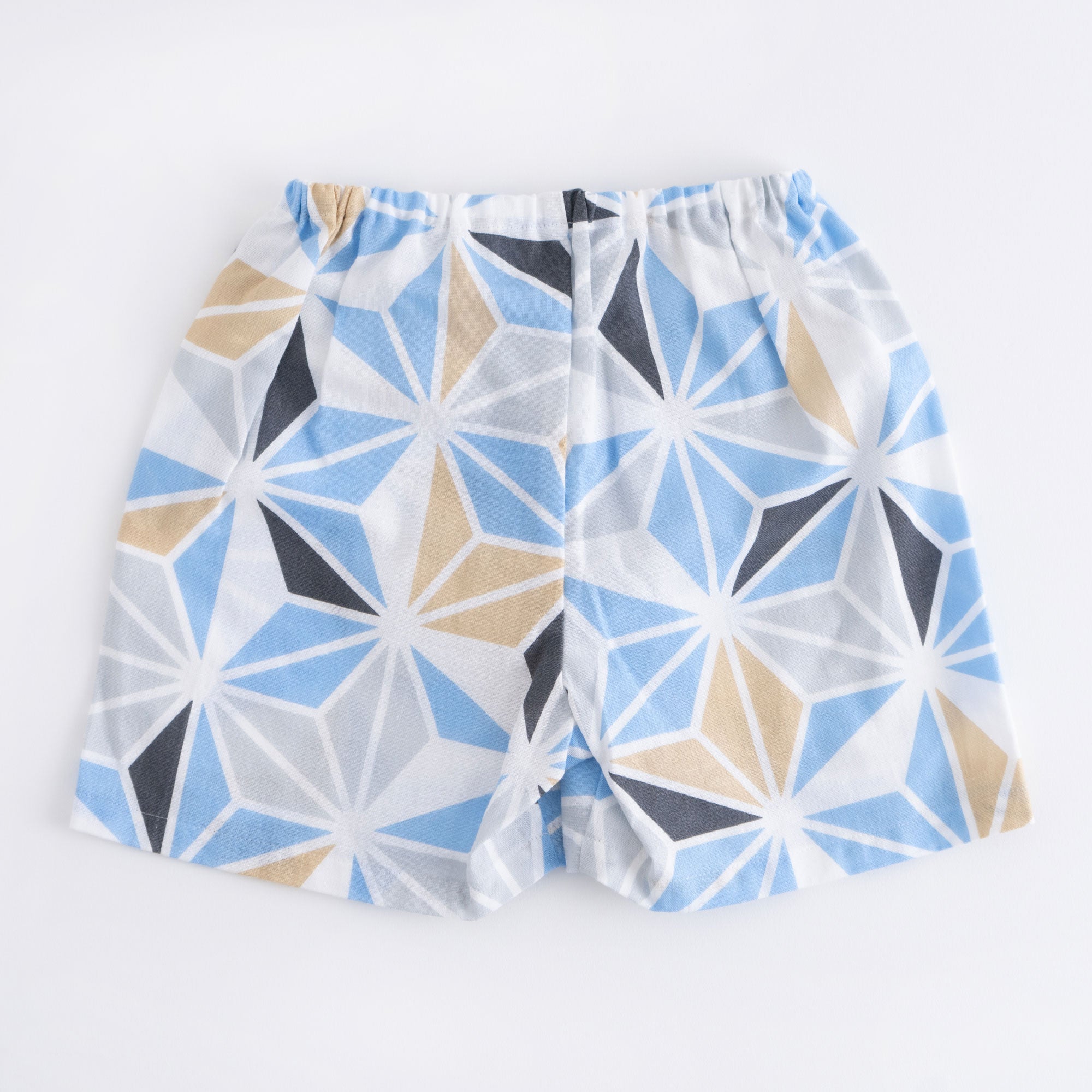 こども甚平 麻の葉 水色 90