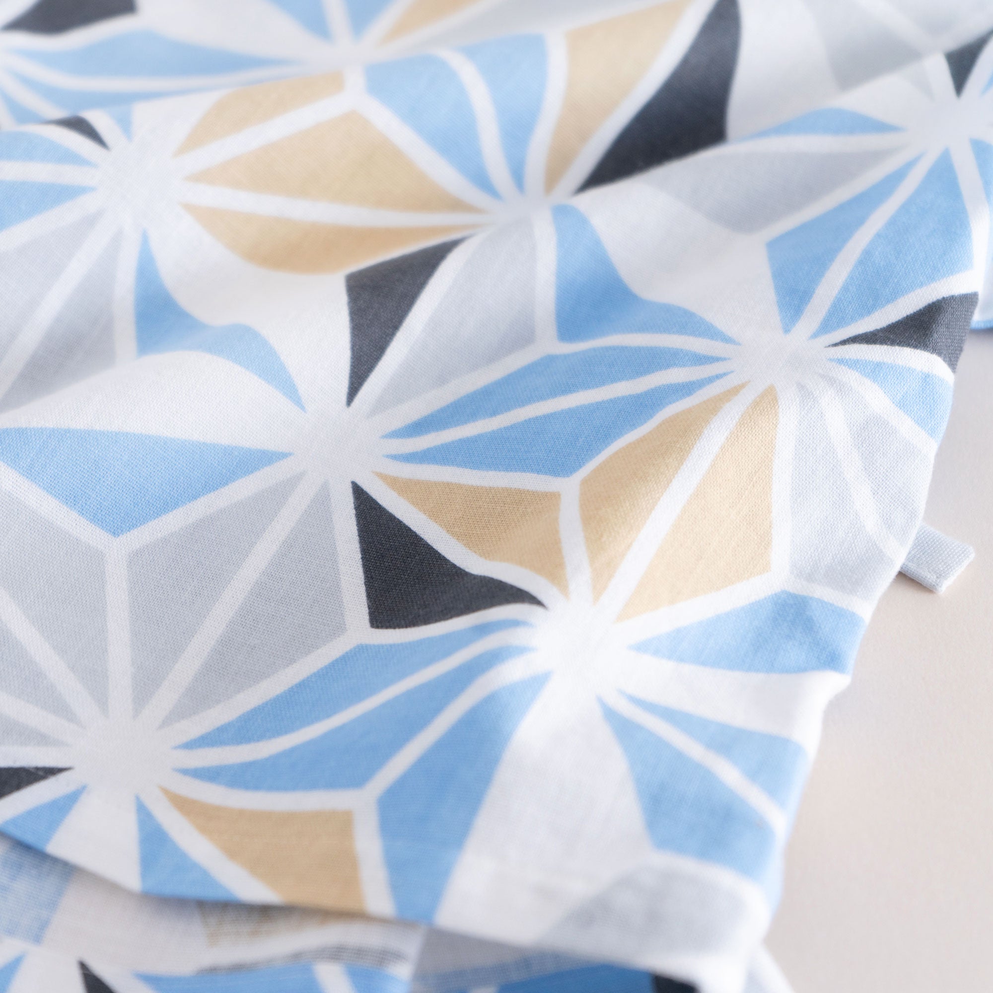 こども甚平 麻の葉 水色 90