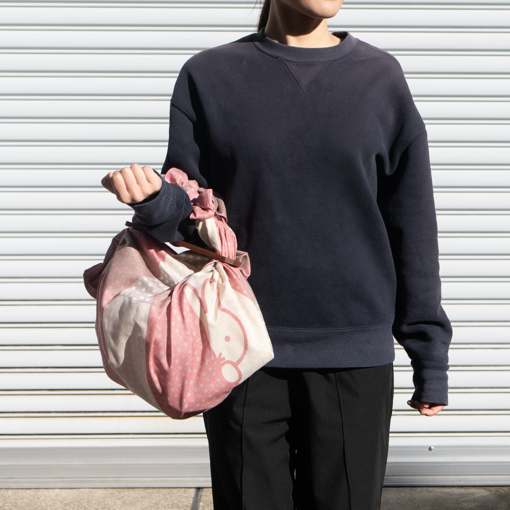 ミッフィーのふわり綿風呂敷 シルエットちらし グレー