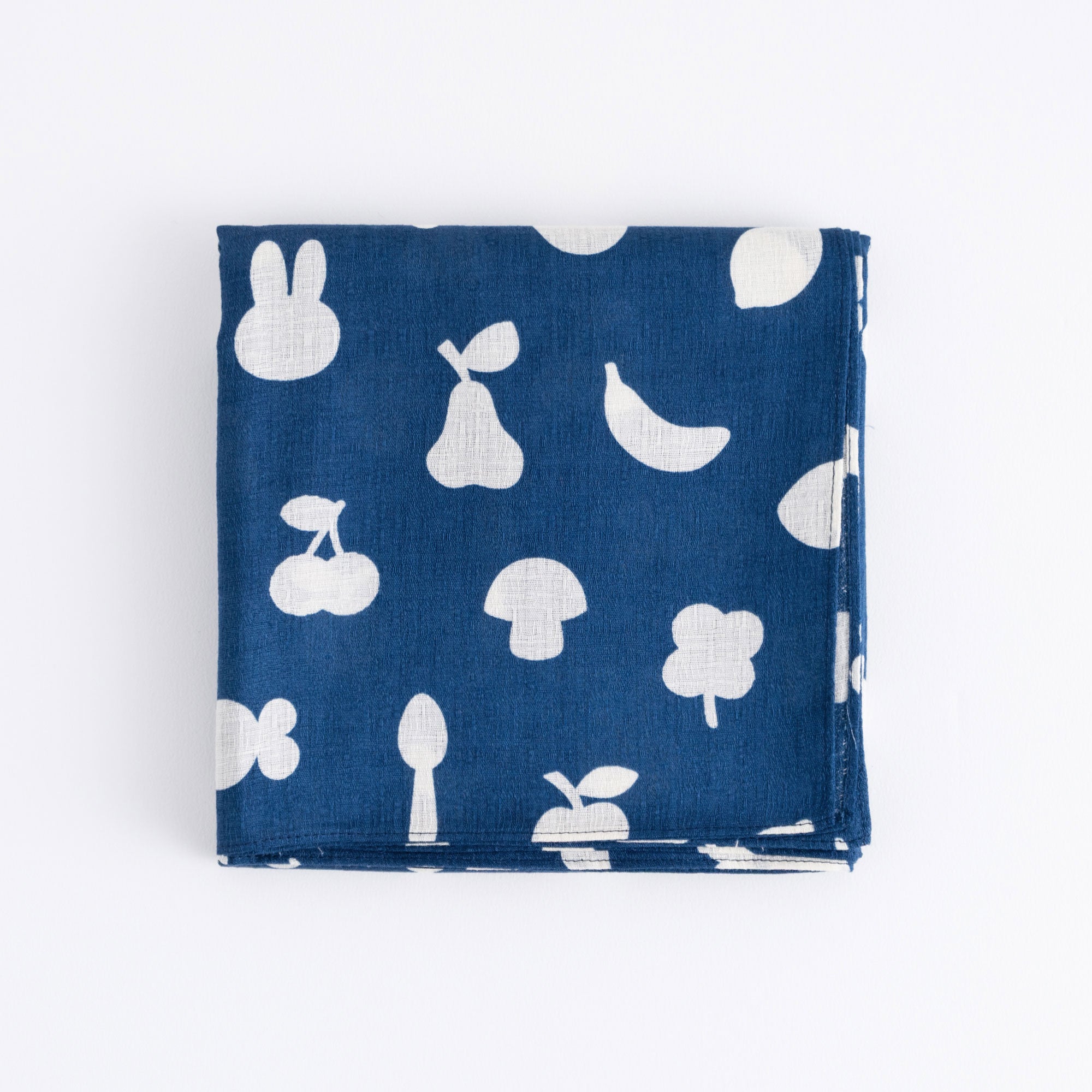 ミッフィーのふわり綿風呂敷 シルエットちらし 藍色