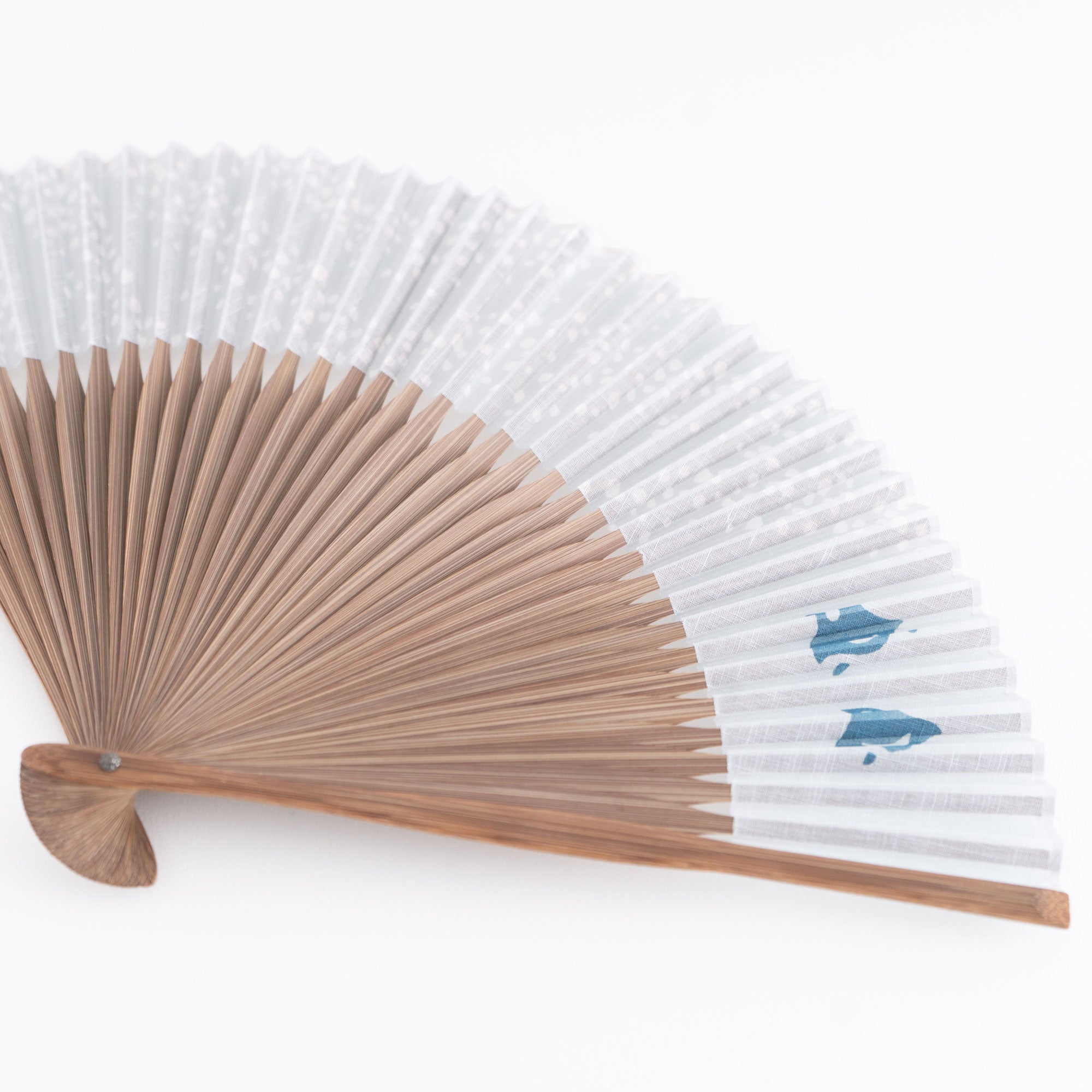 渋好み扇子セット 波千鳥 薄灰