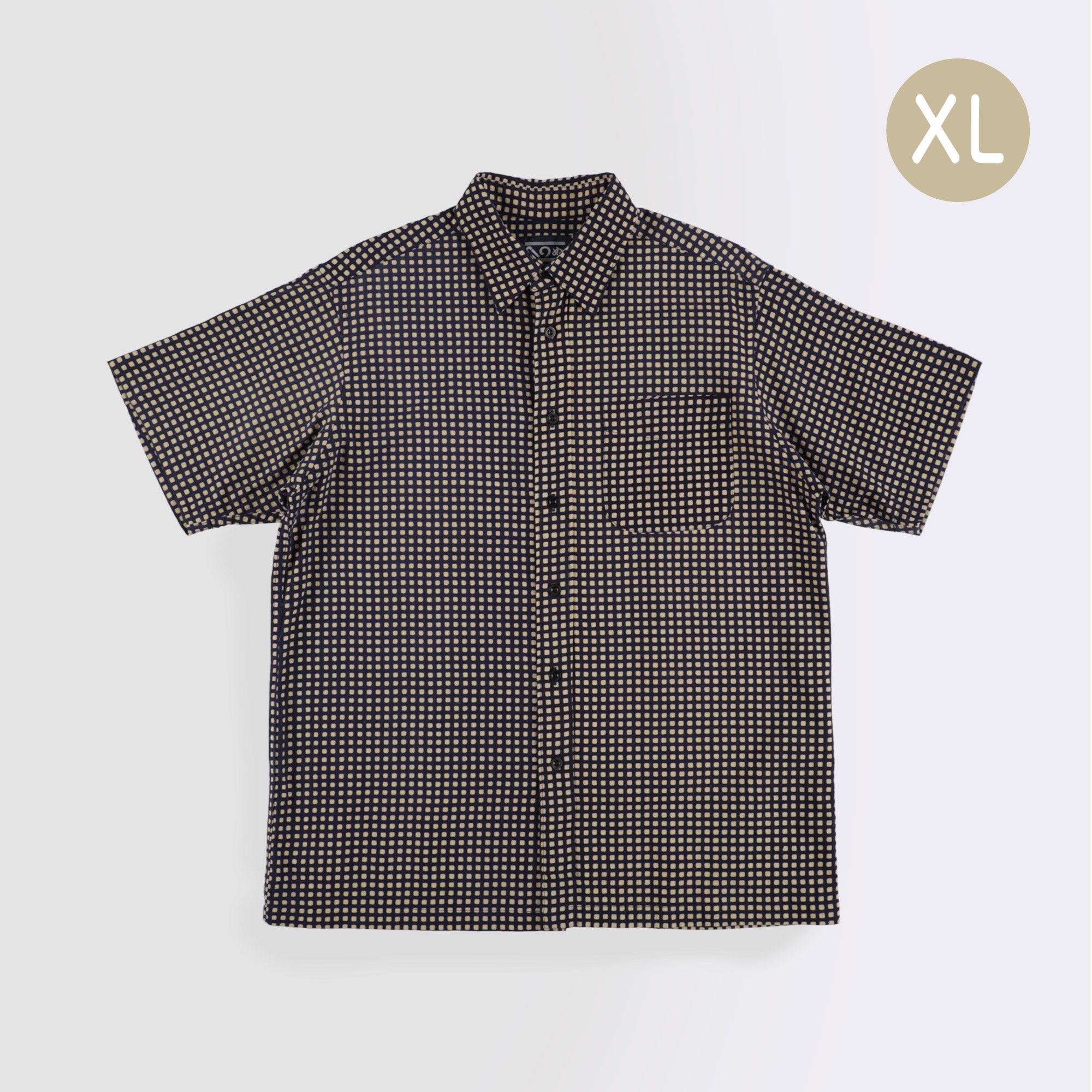 晒シャツ 半袖 角通し 茶 XL