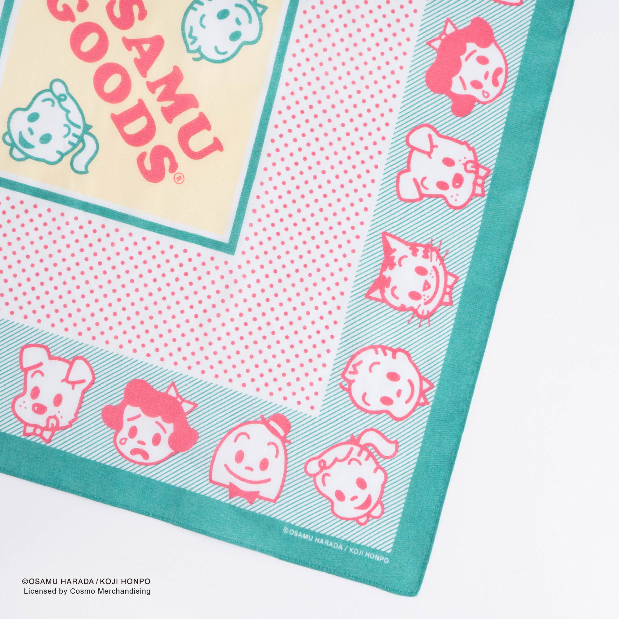 【お一人様3点まで】OSAMU GOODS バンダナ51cm フレンズ ドット＆ストライプ