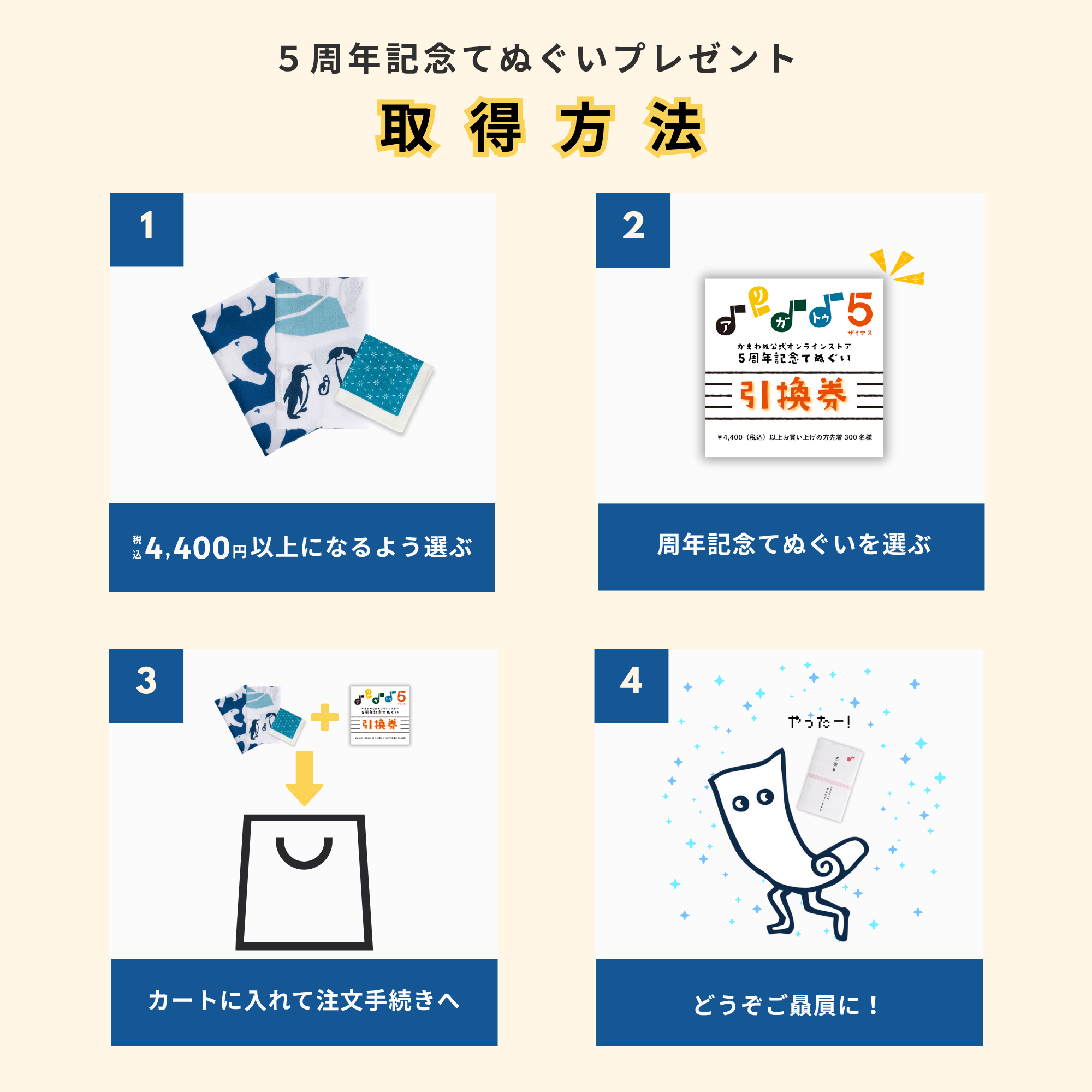 5周年記念てぬぐい 引換券