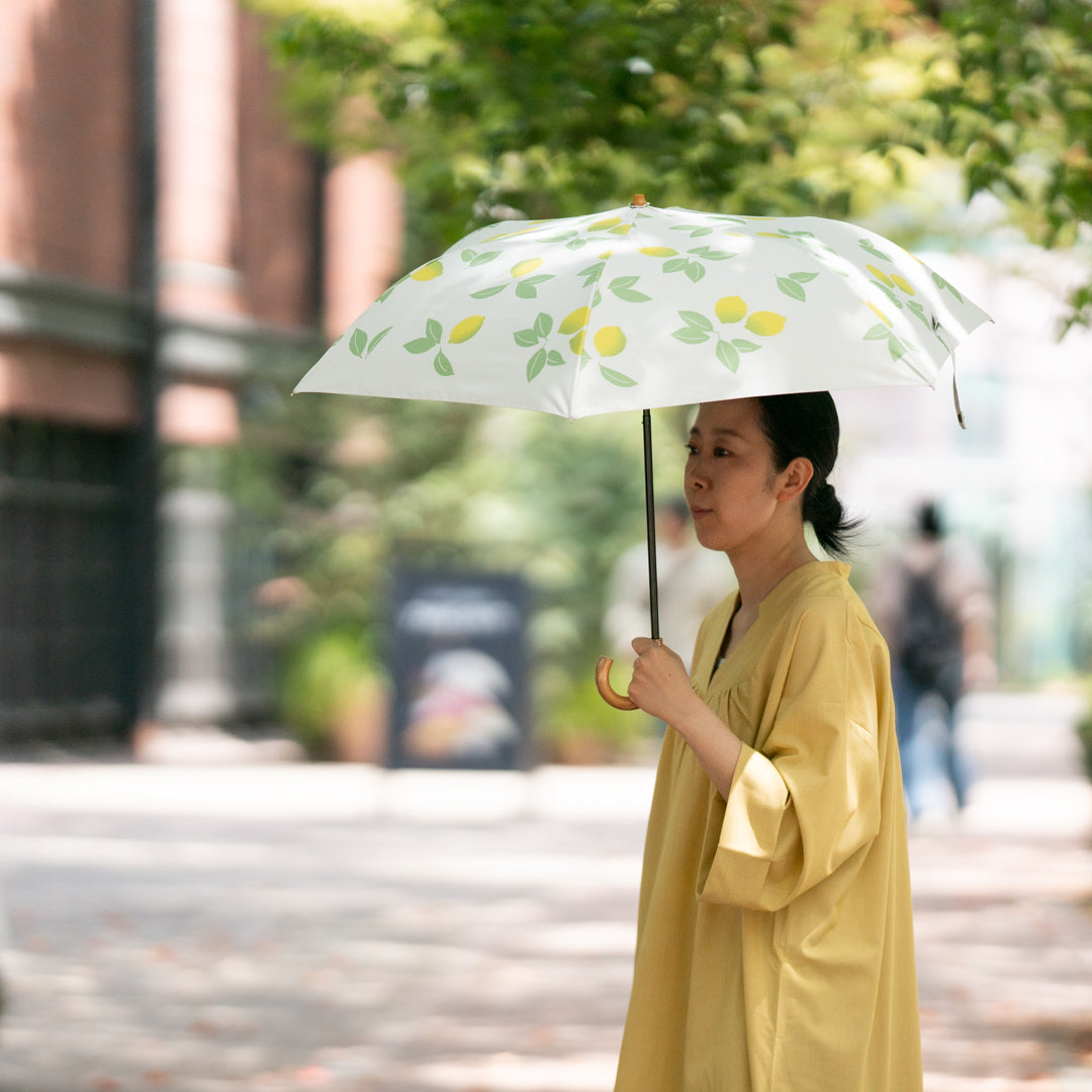 折りたたみ日傘 スリム レモン