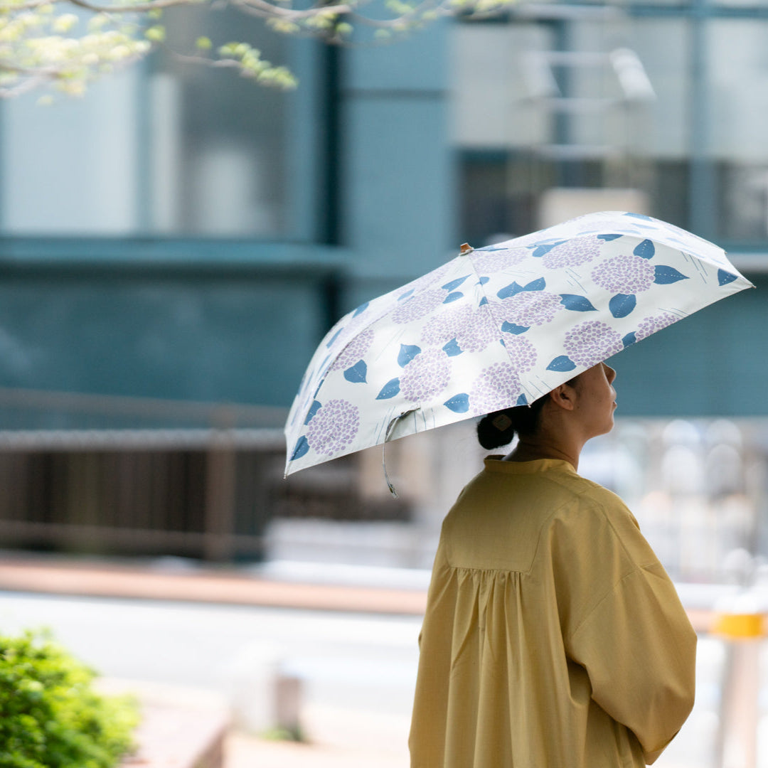 折りたたみ日傘 スリム 雨紫陽花