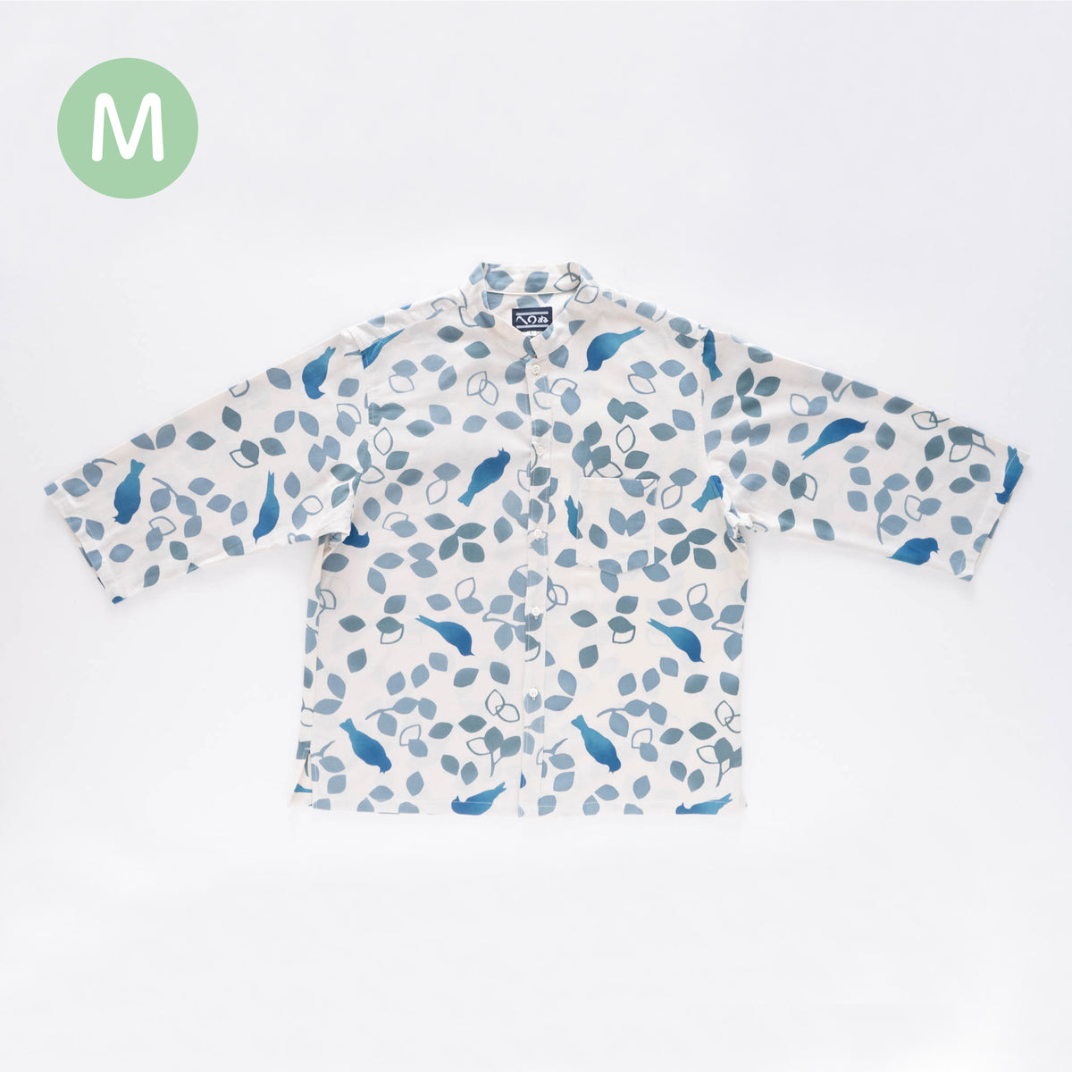 晒シャツ 七分袖 夏鳥 グレー M